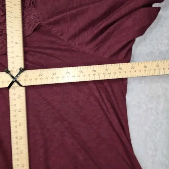 Lane Bryant Swing Collection 26/28 4X Burgundy Lace Top NWT Curvy Summer Spring - Picture 5 of 8